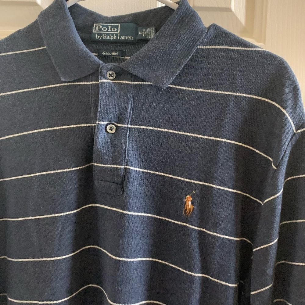 Polo by Ralph Lauren estate mesh blue polo shirt - Picture 2 of 4